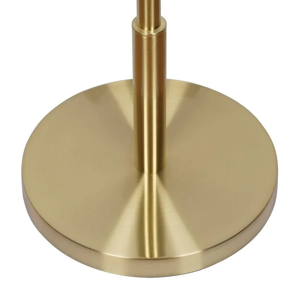 64 Inch Brass Floor Lamp White Empire Shade Elegant Home Lighting Durable Metal Rotary Switch 100W Compatible Living Room Office