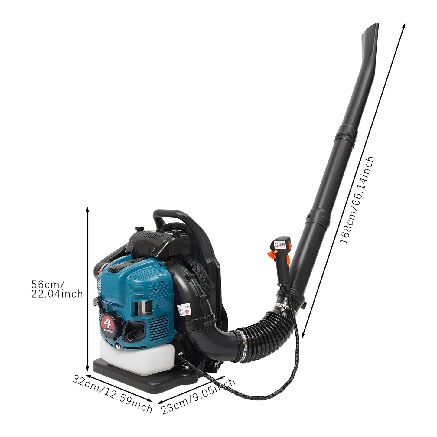 Bymaocar Gas Powered Backpack Leaf Blower 2.6KW 7000 RPM