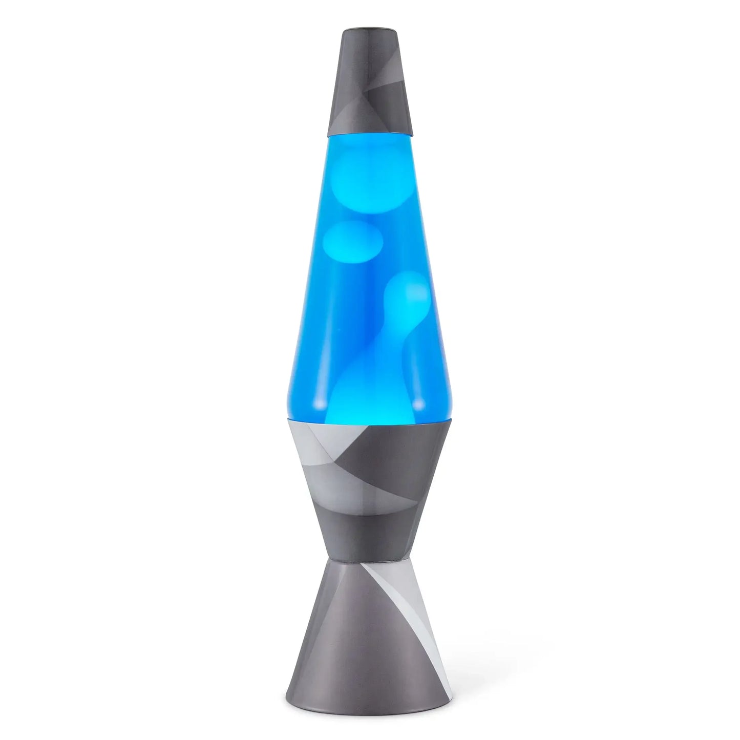 【14.5" White Wax Lava Lamp】Blue Liquid, Silver Base, 25W Bulb. Mood Lighting for Bedroom