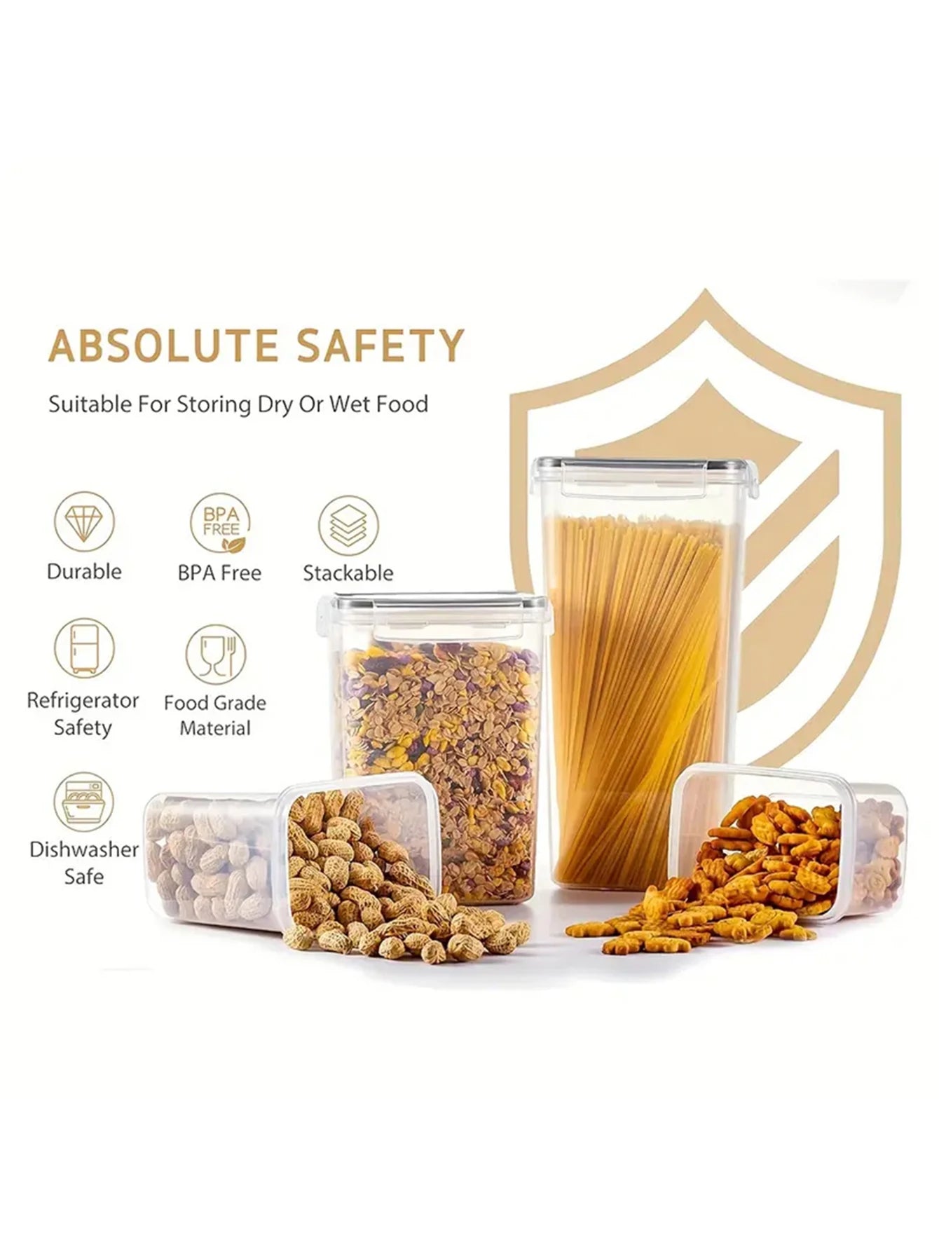 42pcs Sealed food storage containers with LIDS plastic kitchen pantry, dry cargo jars of lactose, grain, flour, sugar, labeled,