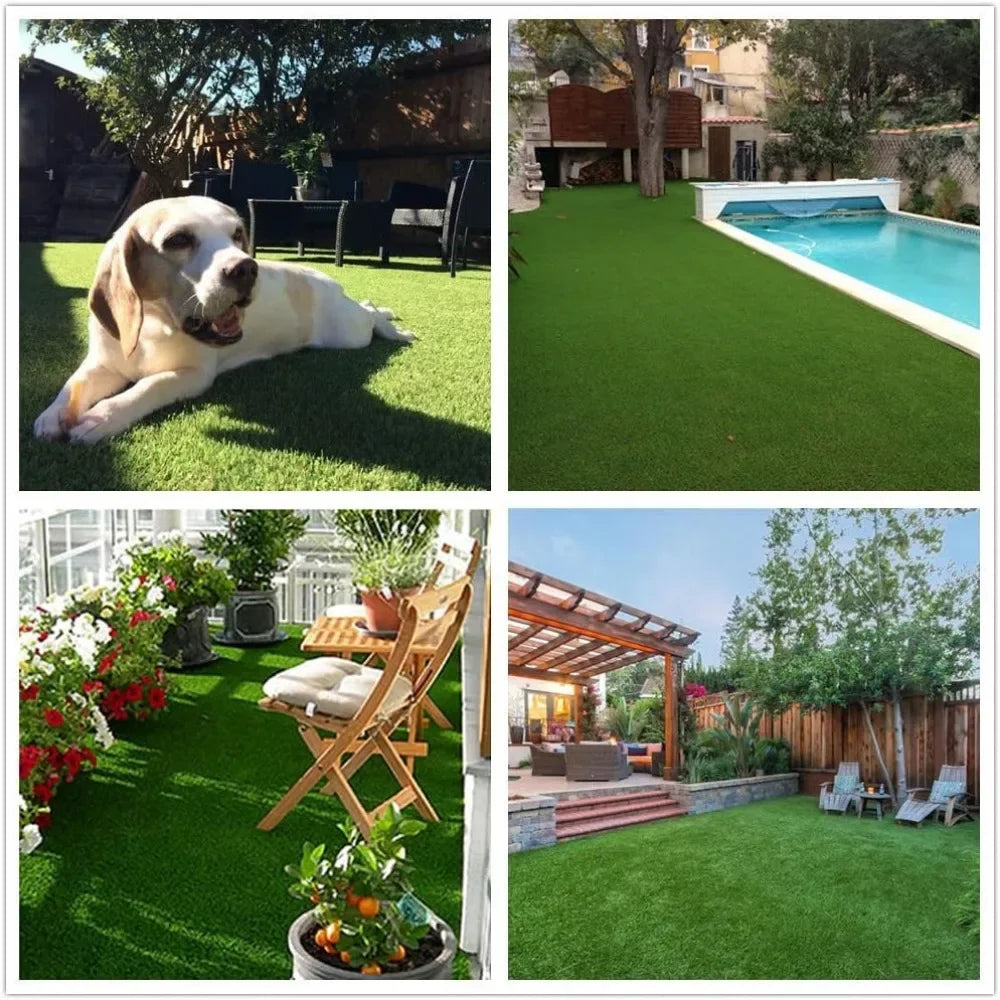 Artificial Grass Turf 1.38" Custom Sizes,Fake Grass Indoor/Outdoor Rug Synthetic Lawn Carpet,Faux Grass Landscape