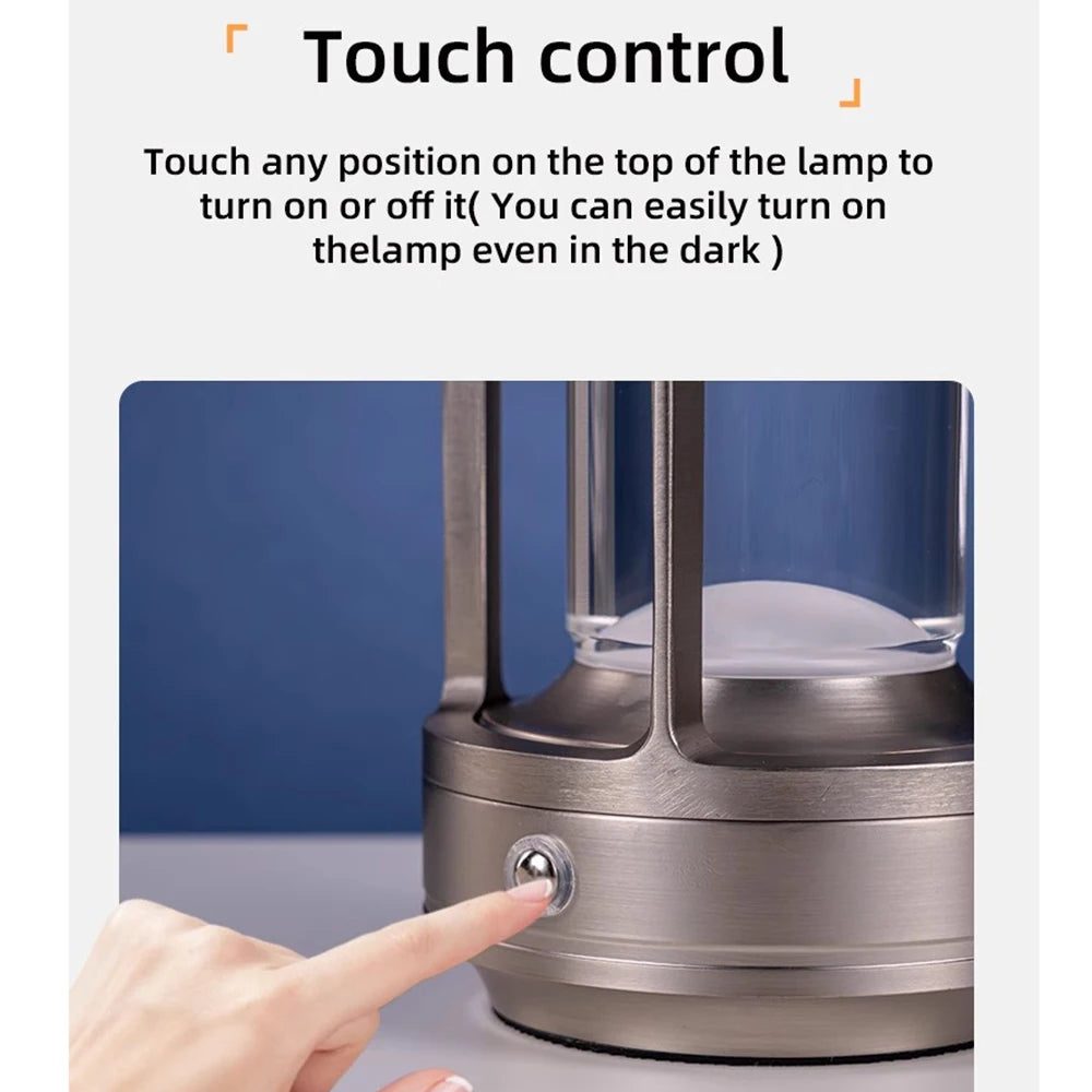 LED Table Lamp plastic bedroom bedside desk lamp rechargeable touch dimming desk lamp dining table decorative table lamp