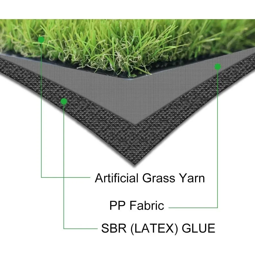 Artificial Grass Turf 1.38" Custom Sizes,Fake Grass Indoor/Outdoor Rug Synthetic Lawn Carpet,Faux Grass Landscape