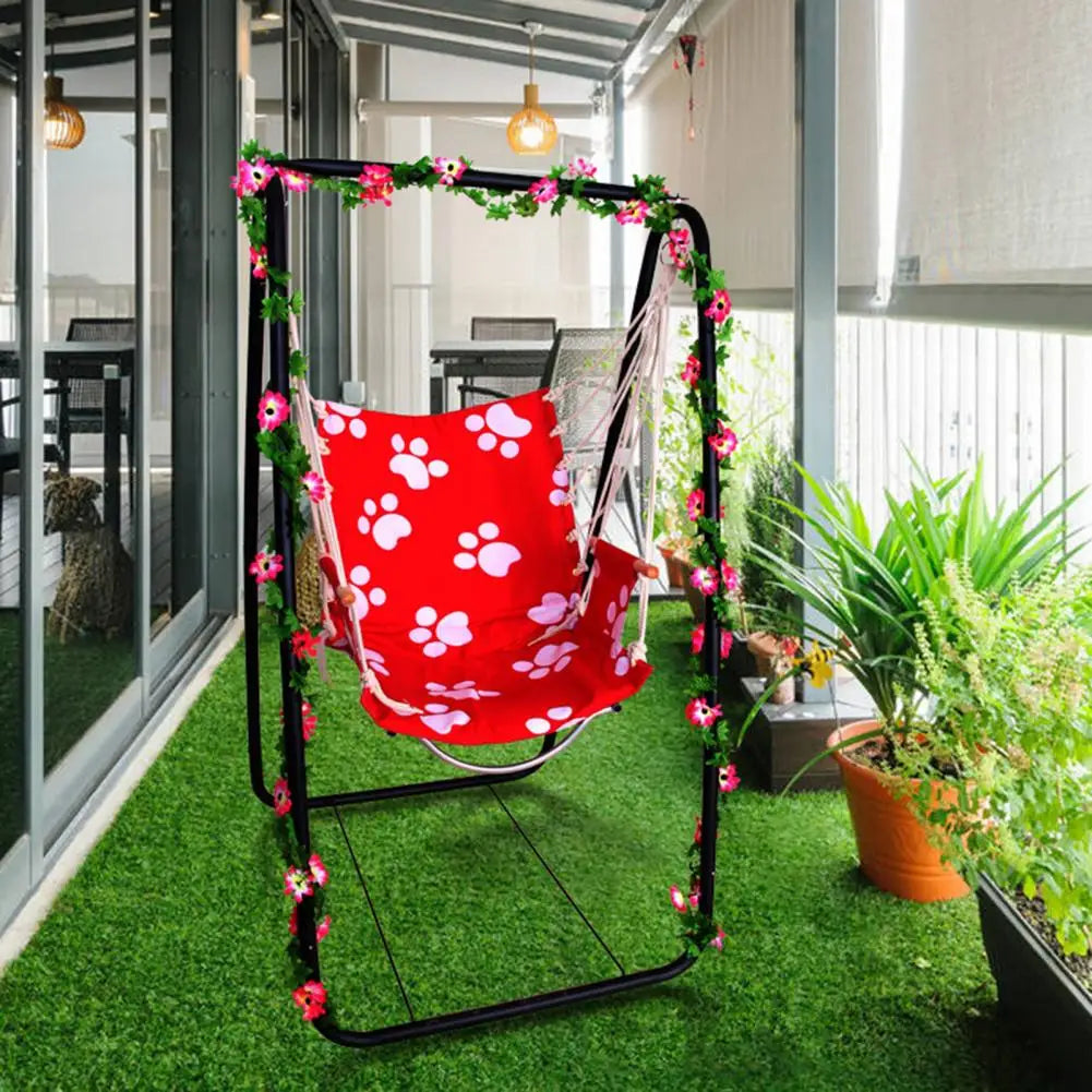 1Set A-shaped Swing Chair Basket, Strong Load Bearing Hammock Chair Stand, Anti-slip Anti-deformed Swing Seat Metal Support Rack