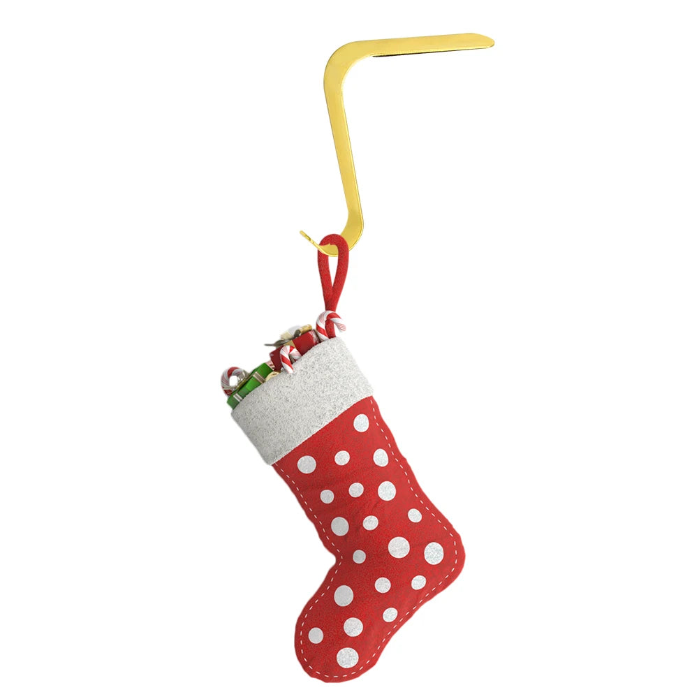 Christmas Stocking Holders Hooks Metal Fireplace Stocking Hanger Multi-Use Mantel Garland Clips for New Year Decorations
