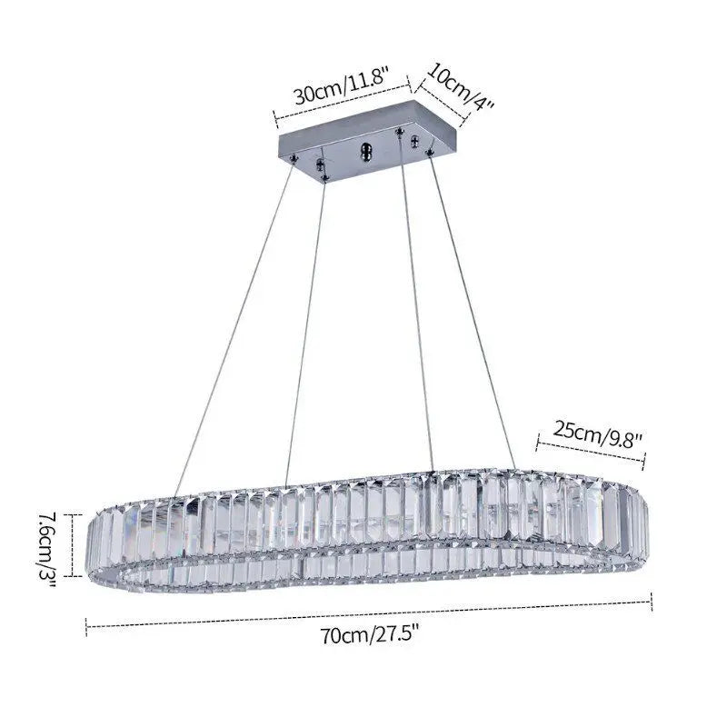 Led Oval Pendant Light Modern Kitchen Island Chandelier Hanging Ceiling Lamp Dining Table Living Room Crystal Decor Lutre Fixtur