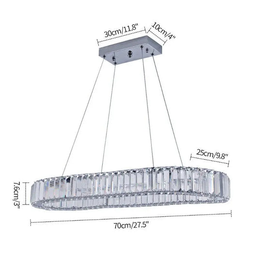 Led Oval Pendant Light Modern Kitchen Island Chandelier Hanging Ceiling Lamp Dining Table Living Room Crystal Decor Lutre Fixtur