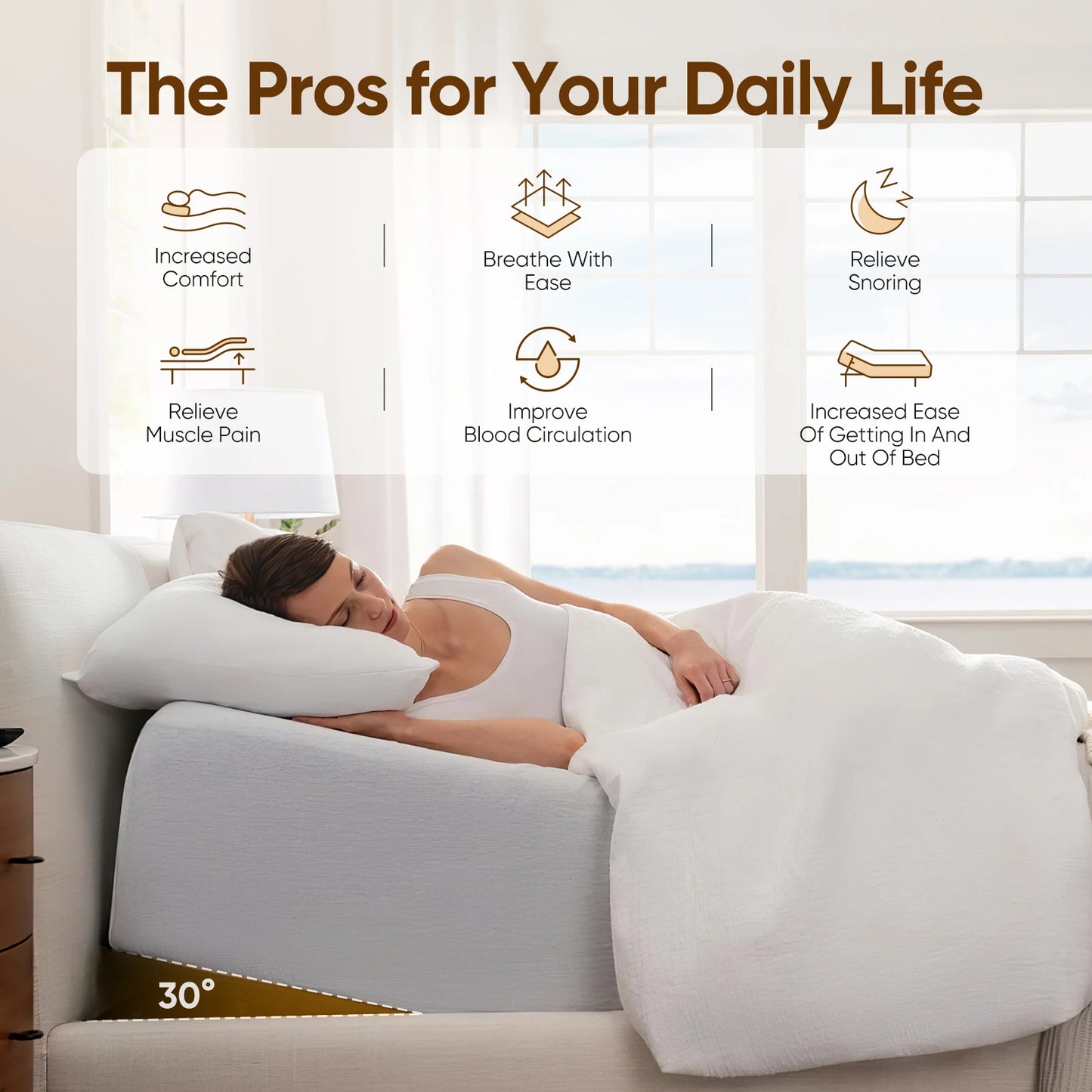 Massaging Zero Gravity Adjustable Bed with Wireless Remote USB Ports Head Foot Incline with 3-speed Quiet Motor