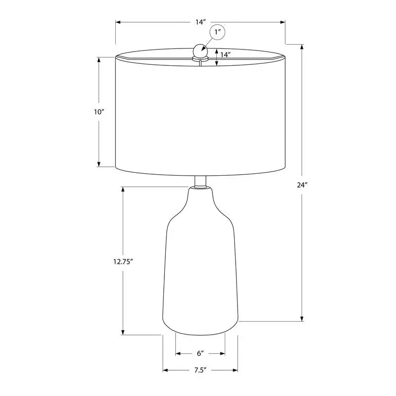 Contemporary 24" Table Lamp - Black Concrete Base & Grey Shade - Modern Lighting Solution for Home Décor