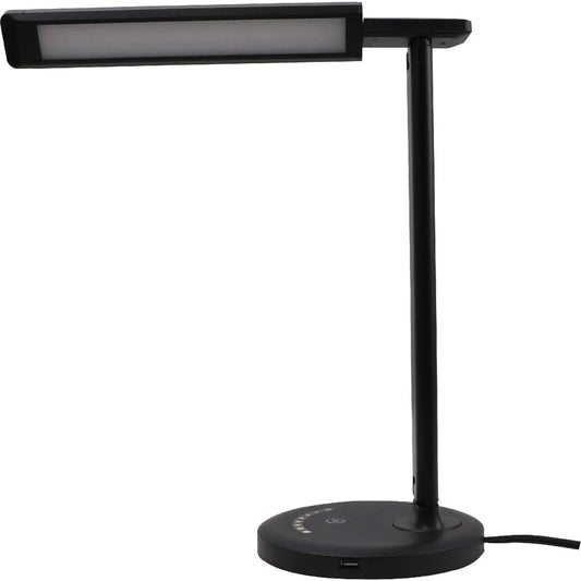 Modern Dimmable LED Desk Lamp with USB Charging Port, Matte Black Finish, for All Ages,Touch Control