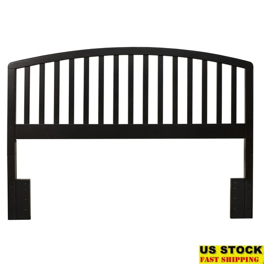 Wood Full Queen Headboard Carolina Arched Design Black Finish Slat Style Adult Furniture Assembly Required Residential Use Only