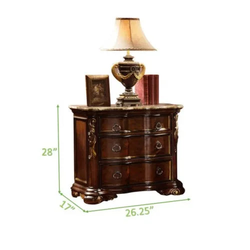 Traditional Style King 5pc Bedroom Set Dark Walnut Wood