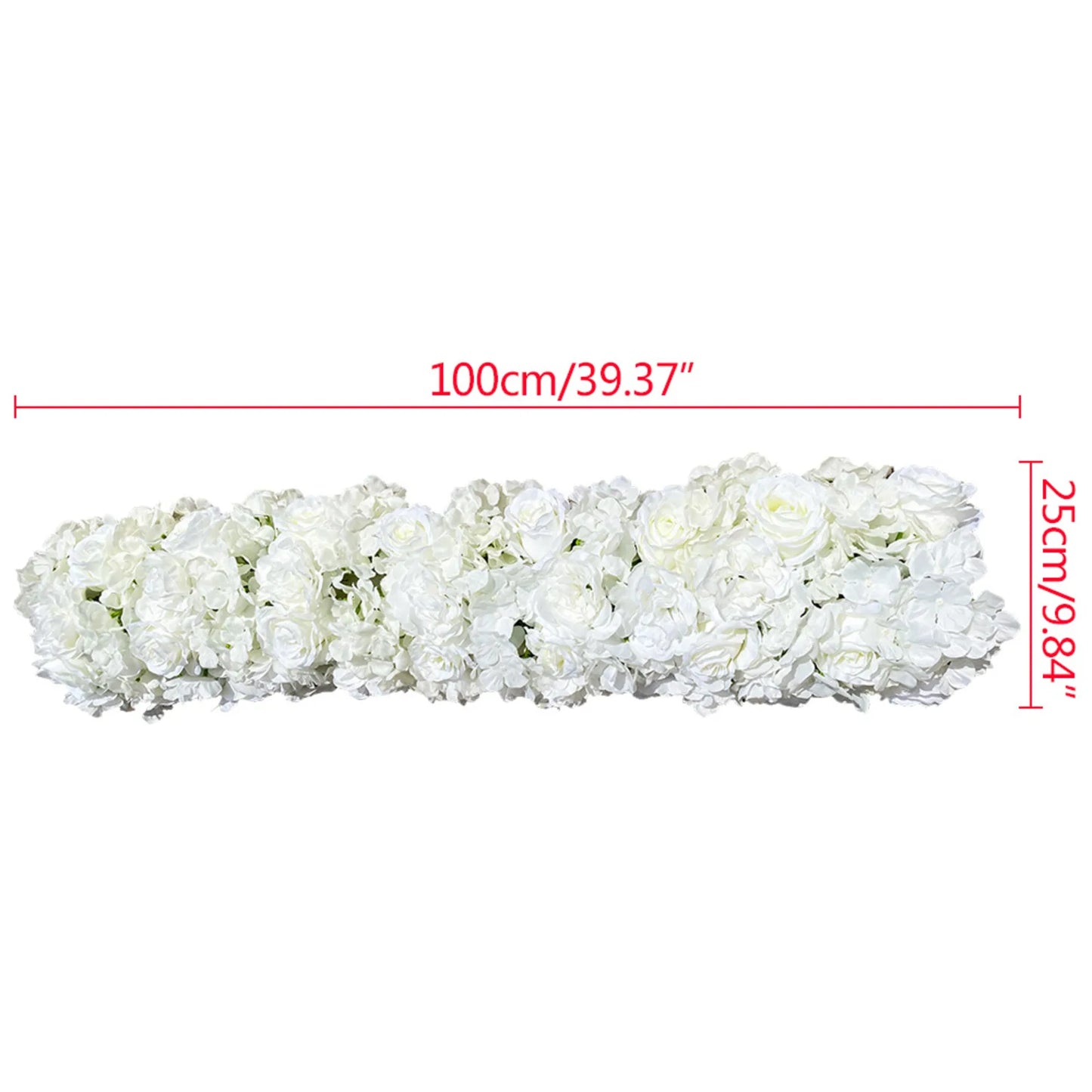 100cm Artificial Flower Row White Flower Row for Wedding Bouquet Party Decoration Background Decor