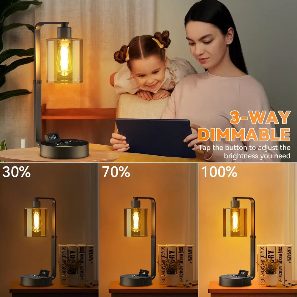 LED Bedside Lights Table Lamp Dimmable Desk Lamp Touch Night Light Office Table Rechargeable Study Reading Button Desk Lights