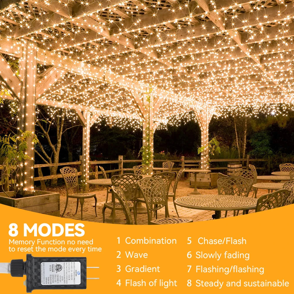 String Light 66FT640Led String Light Warm Light Cold Light Decoration For Christmas Festival