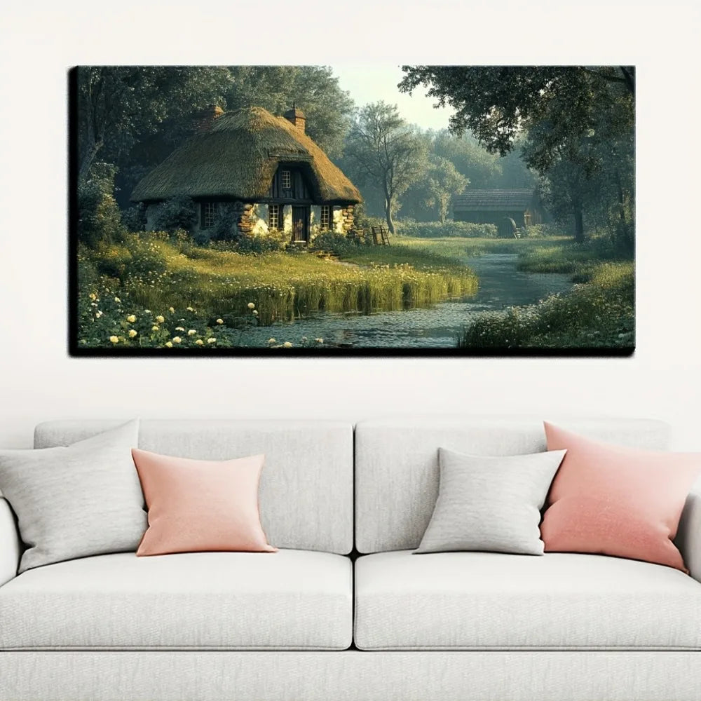 Victorian Style Canvas Art With Pine Frame Wall Decoration