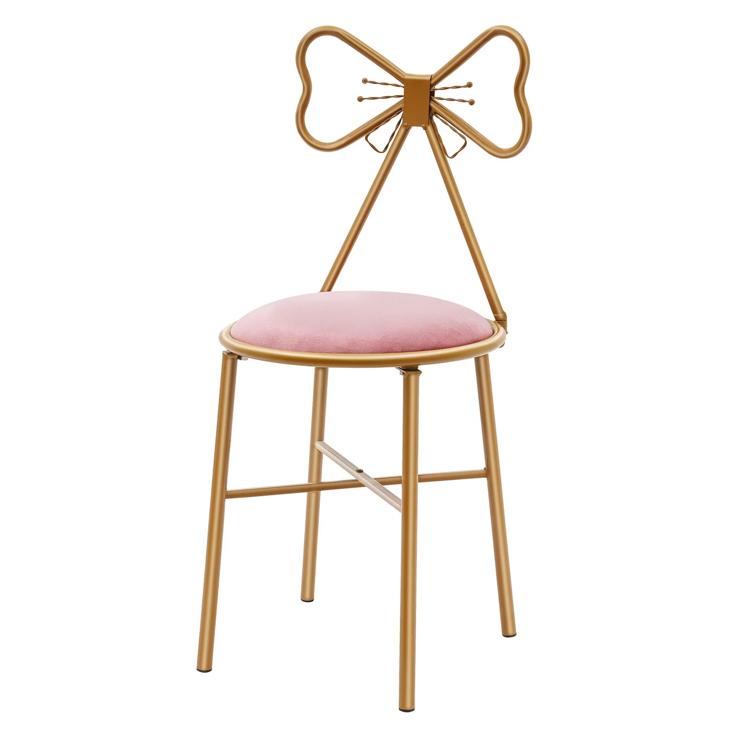 Butterfly Backrest Vanity Stool Velvet Makeup Chair