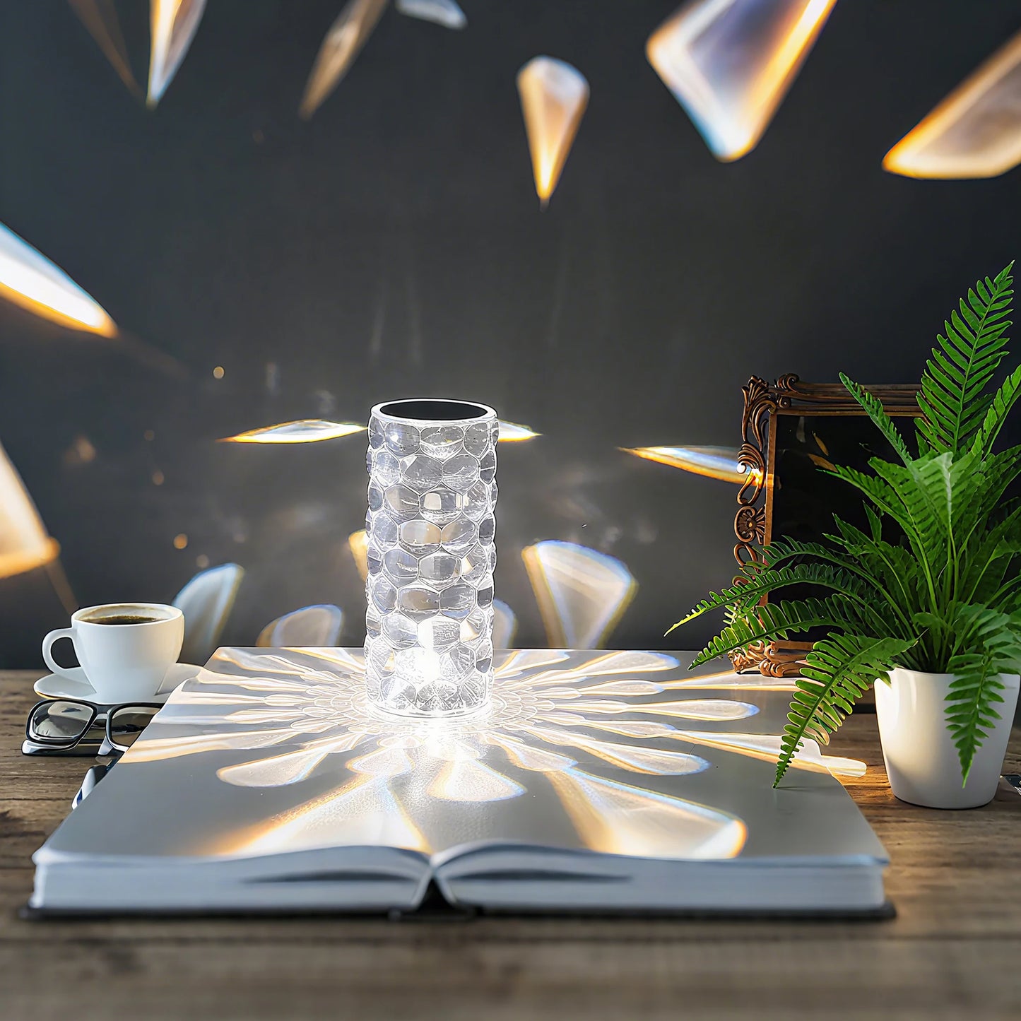 Table Lamp For Bedroom - Bedside Lamps For Night Stands, , Crystal Table Lamp With 16-Color Changing RGB Diamond Table Lamp