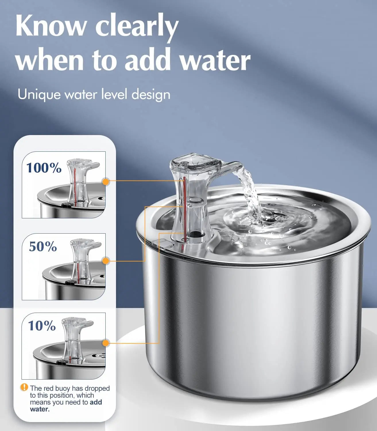 Automatic Stainless Steel Pet Water Dispenser for Cats and Dogs