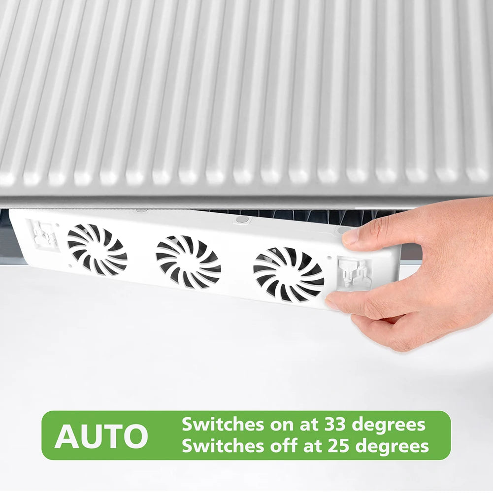 Radiator Fan HVAC Smart Radiator Ventilator Fan With Thermostat Switch for Heating Fireplace Intelligent Cooling Ventilation