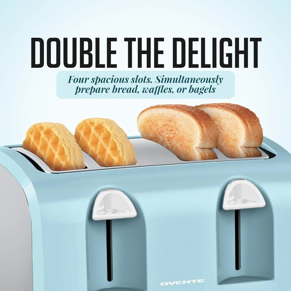 XMSJ Extra Wide Slots 1400W Toaster Dual Controls High Lift