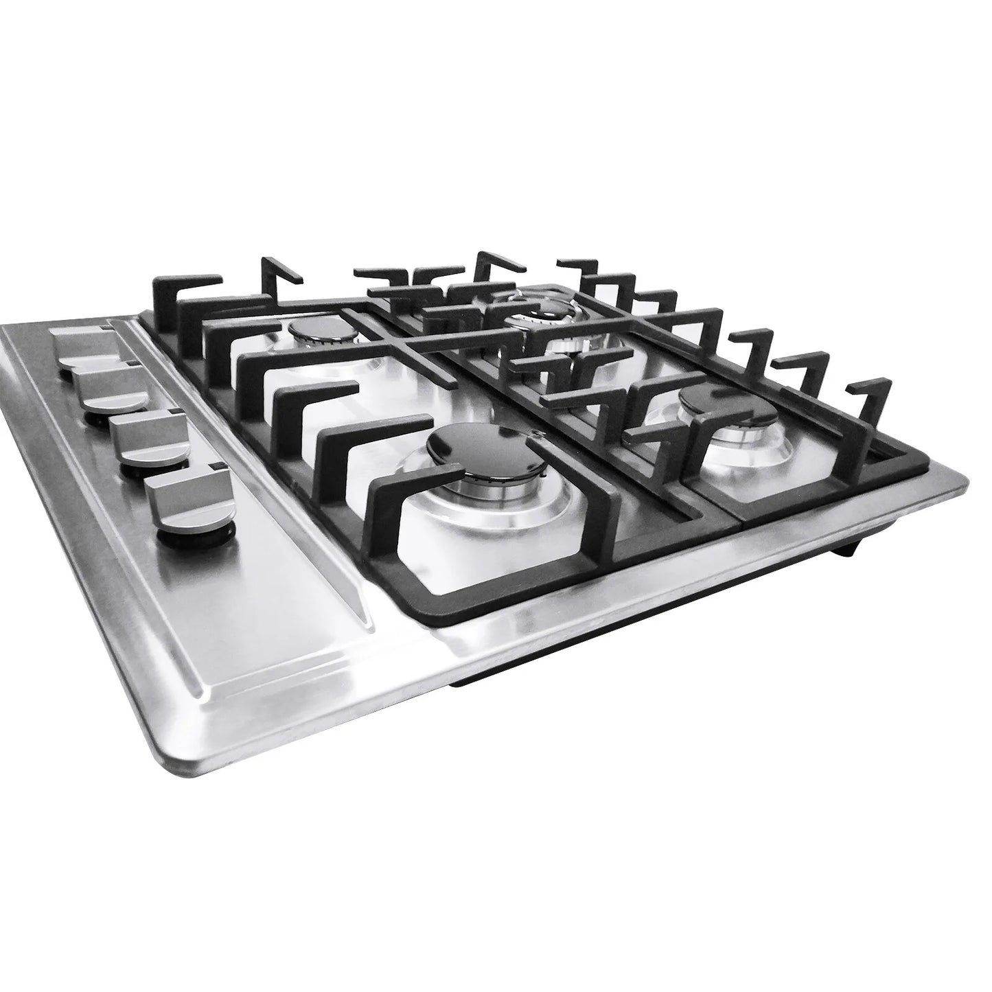 Gas Cooktops 4 Burner Gas Stove Top Drop-In Ng/Lpg Convertible 24 Inch Stainless Steel Gas Cooker with Thermocouple Protection