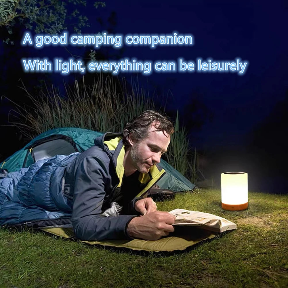 Bedside Table Lamp Dimmable RGB Nightstand Lamp 1500mAh Modern Decorative Light Touch Sensor for Bedroom Living Room