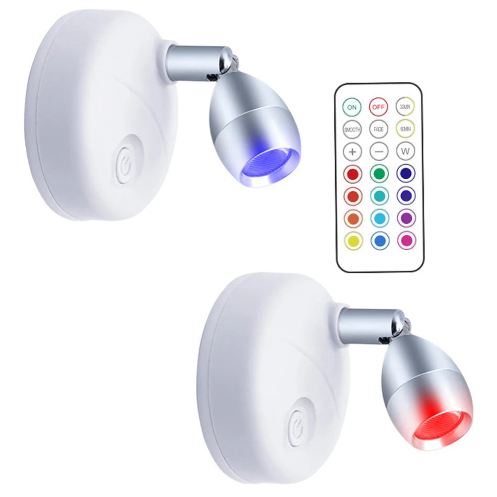 13 Colours Wall Sconces Lamp Battery Operated RGB Night Light Light Last Up To 20000H for Bedroom Bedside for Living Room Closet
