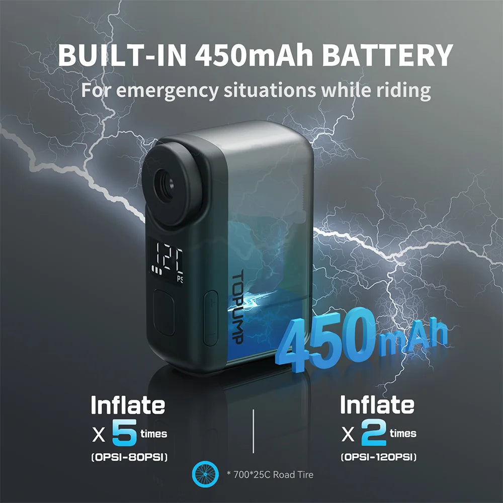 Topump TB2 Pro Electric Mini Portable Bike Tire Inflator