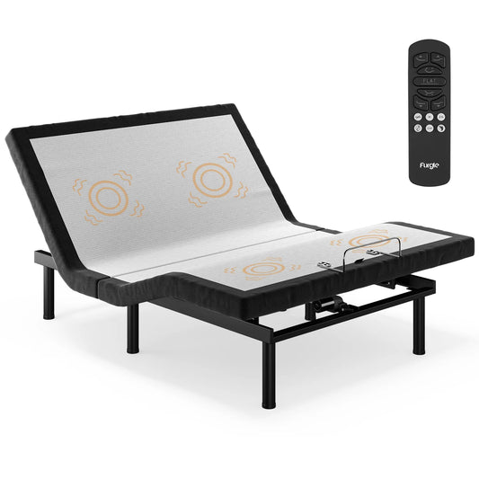 Massaging Zero Gravity Adjustable Bed with Wireless Remote USB Ports Head Foot Incline with 3-speed Quiet Motor