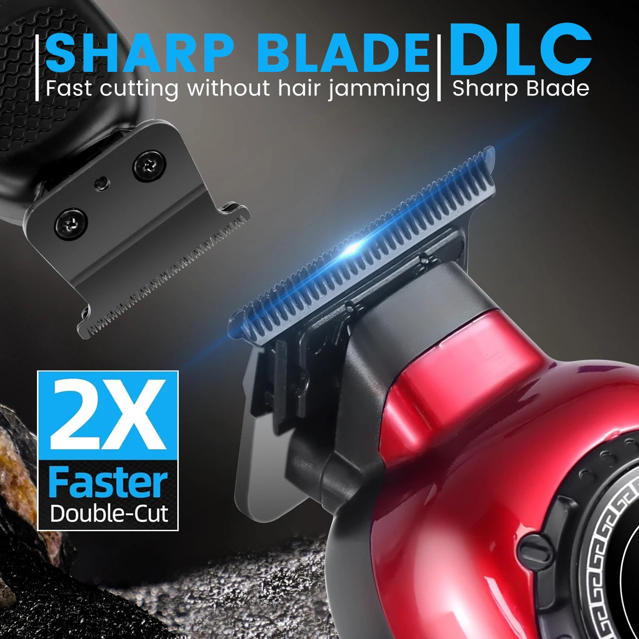 Solimpia Professional Hair Trimmer Man Electric Hair Clipper Barber Shop Carving Machine DLC Blade 7000RPM Rotating Motor