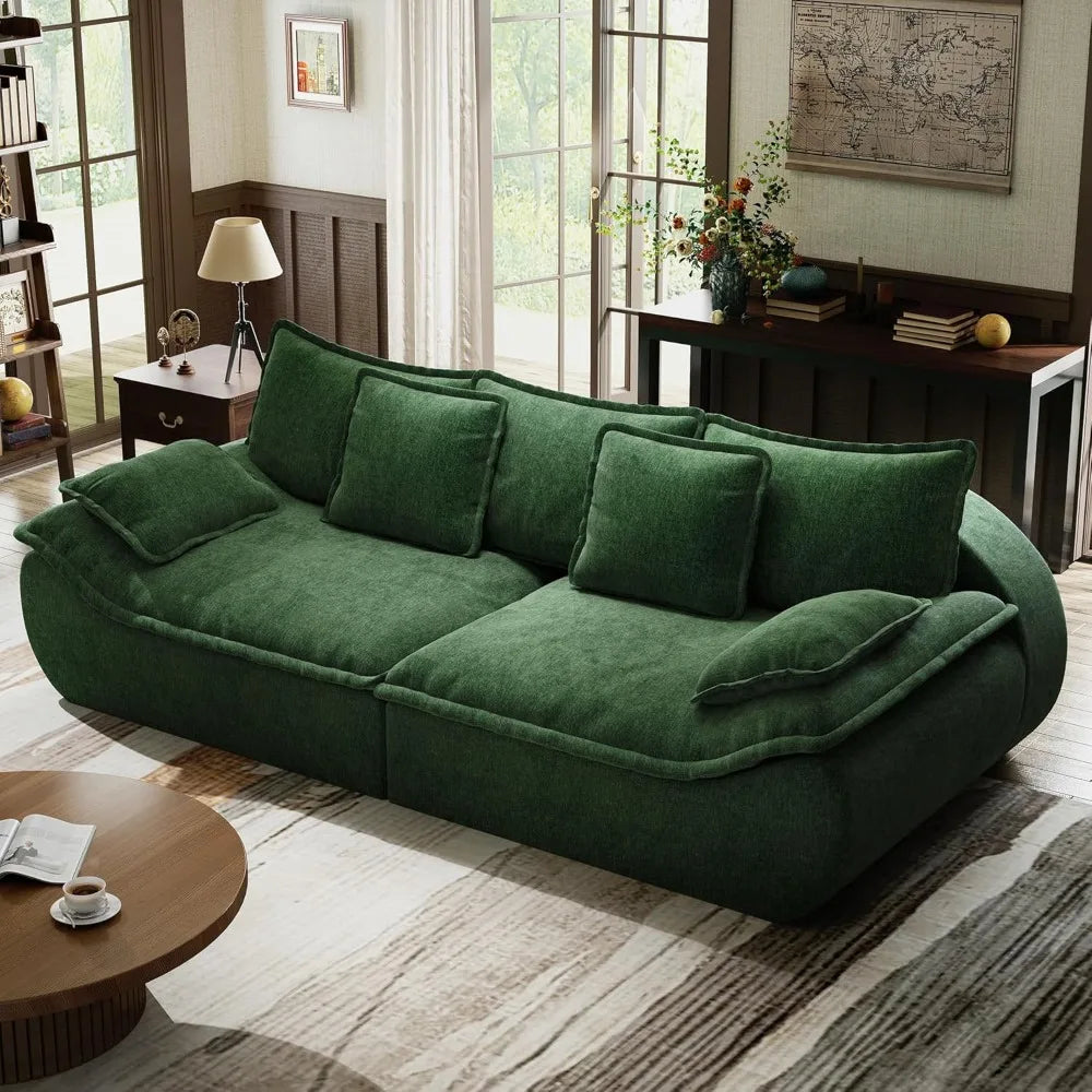 Sofa Couches 2-Seater Modular Sectional Sofa, 89''Comfy Loveseat with Throw, Deep Seat Small Sofa for Small Space