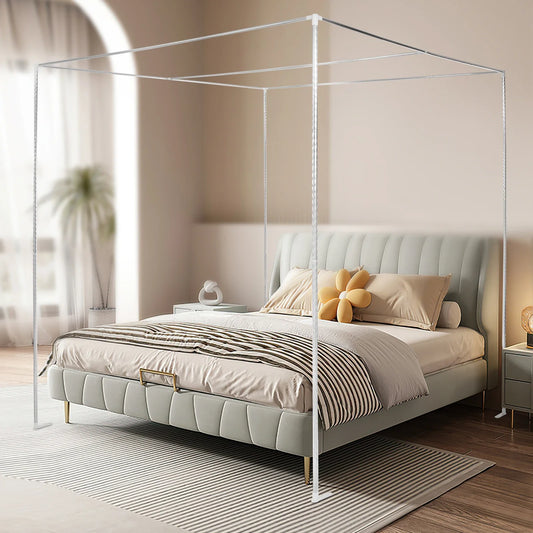 Stainless Steel Bedding Canopy Frame, Bedroom Furniture, Detachable Mosquito Net Frame, Bed Frame Queen for 4 Corner Bed