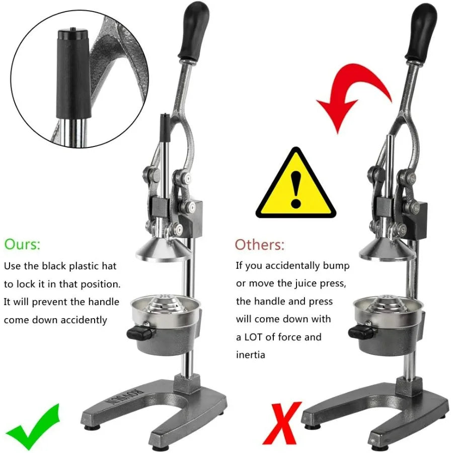 Commercial Grade Citrus Juicer Hand Press Manual Fruit Juicer Juice Squeezer Citrus Orange Lemon Pomegranate Grey