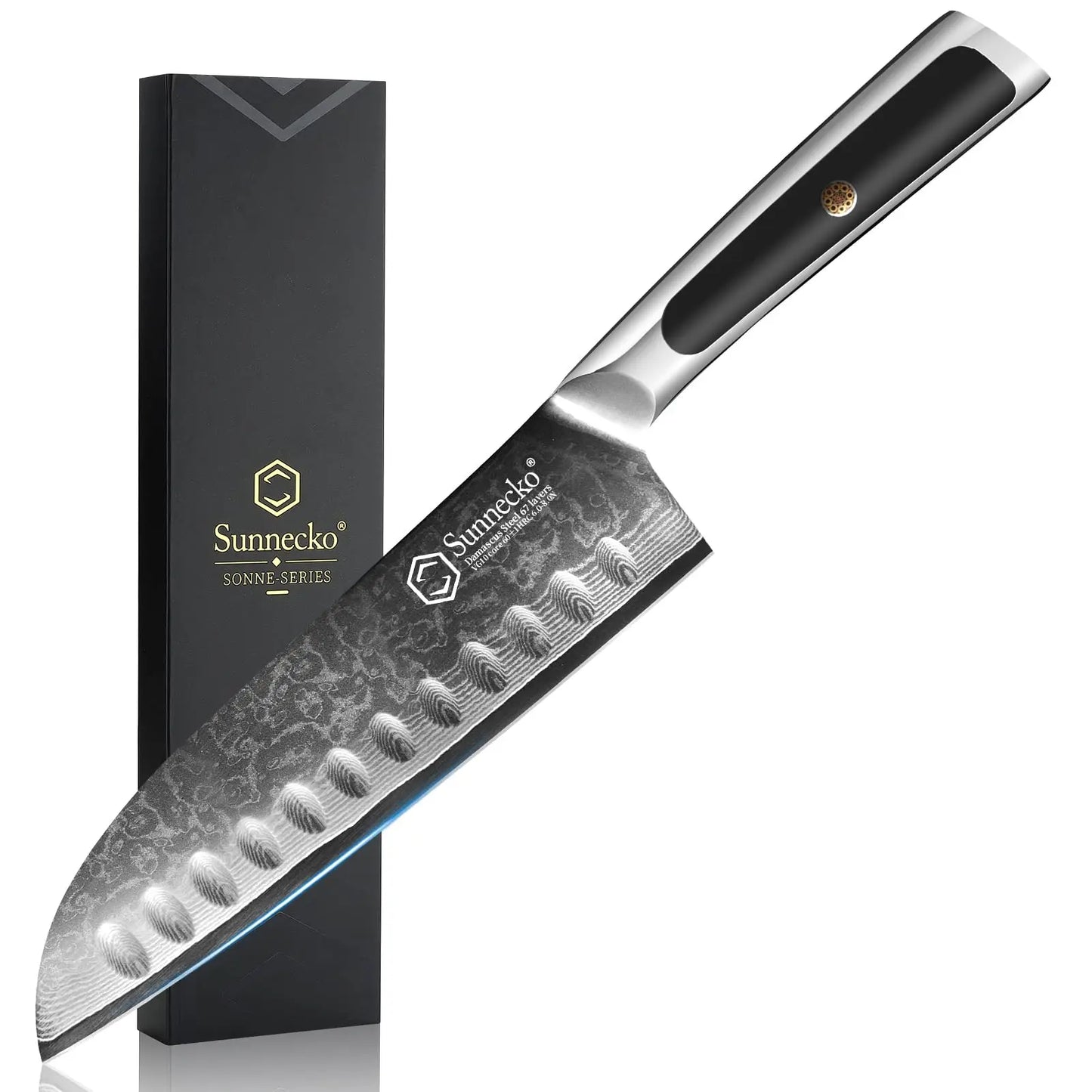 Sunnecko Damascus Chef's Knives 1-7PCS/Set High Carbon VG10 Steel Meat Cutting Knife Ultra Sharp Utility Slicing Kitchen Knife