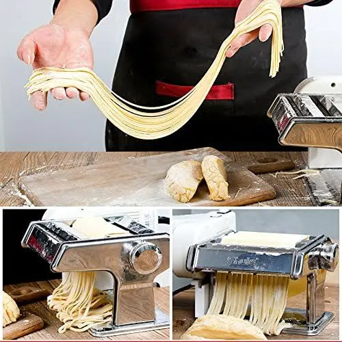 Electric Pasta Maker Machine with Motor, Stainless Steel Roller, 7 Thickness Settings for Homemade Noodles