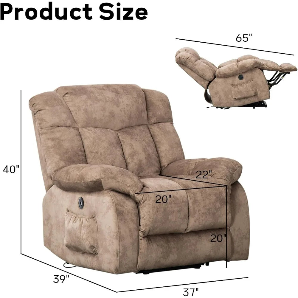 Power Lift Recliner Chair for Elderly, Heavy Duty and Safety Motion Reclining Mechanism-Antiskid Fabric Sofa Living Room
