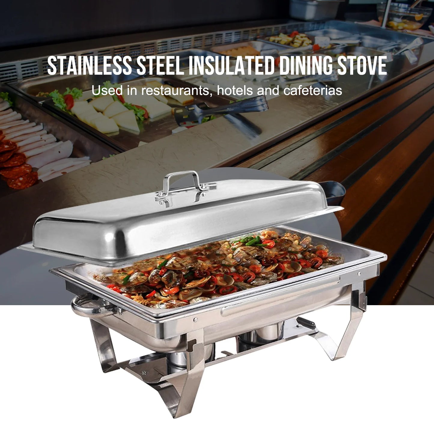 Chafing Dish Buffet 8Qt Electric Stainless Steel 2 4 Pack