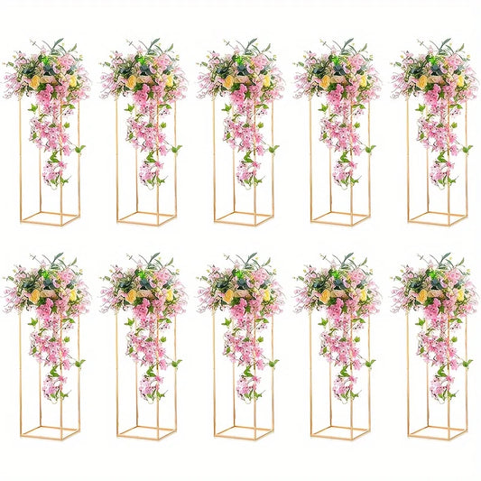 2/10 Pieces Gold Metal Vase, Table Vase, Home Event Decoration Tall Flower Stand, Party Wedding Reception, Halloween Christmas