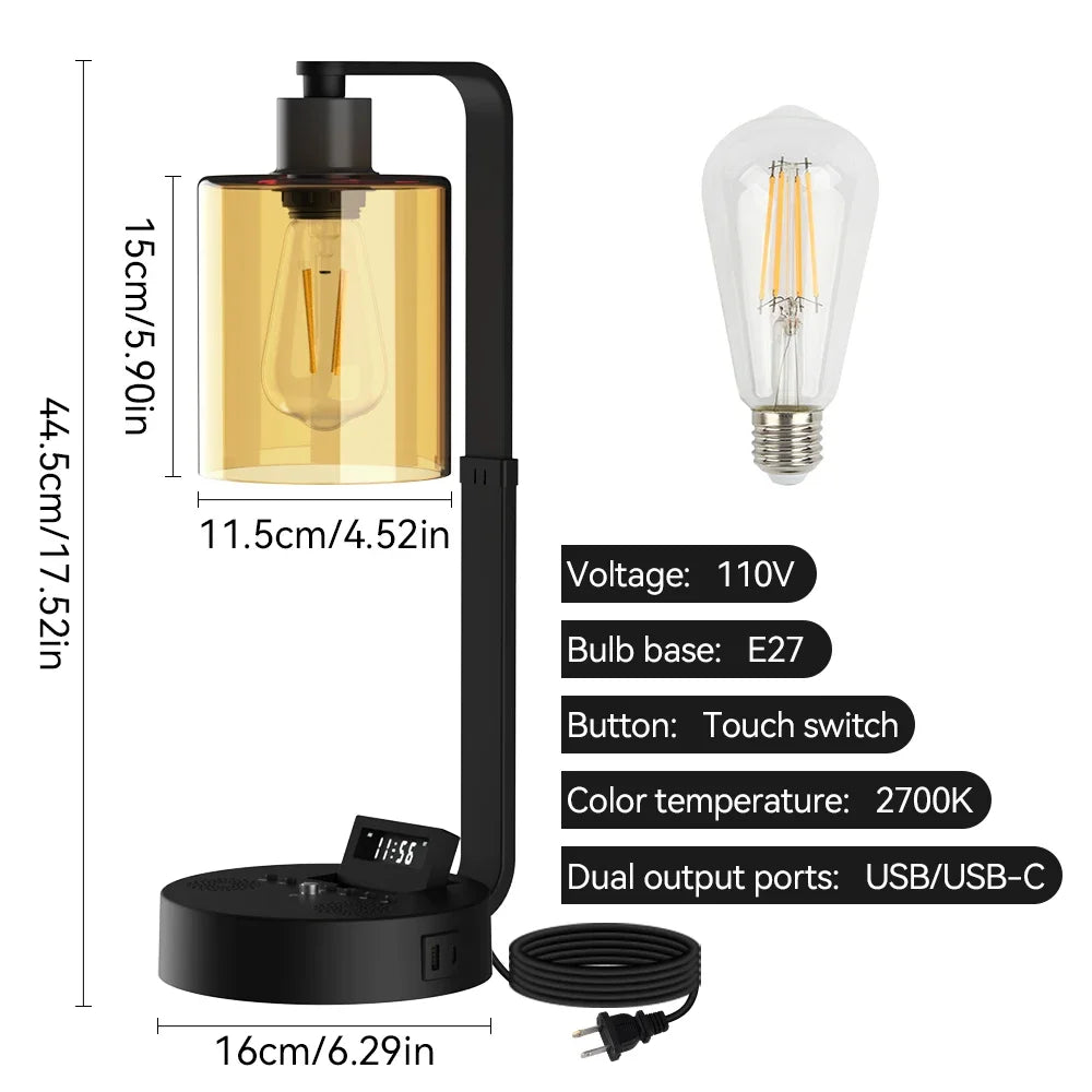 LED Bedside Lights Table Lamp Dimmable Desk Lamp Touch Night Light Office Table Rechargeable Study Reading Button Desk Lights