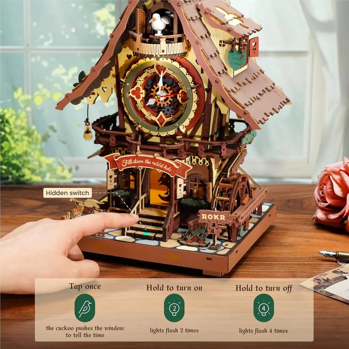 Robotime Rokr 3D Cuckoo Clock Kit With Working Bird
