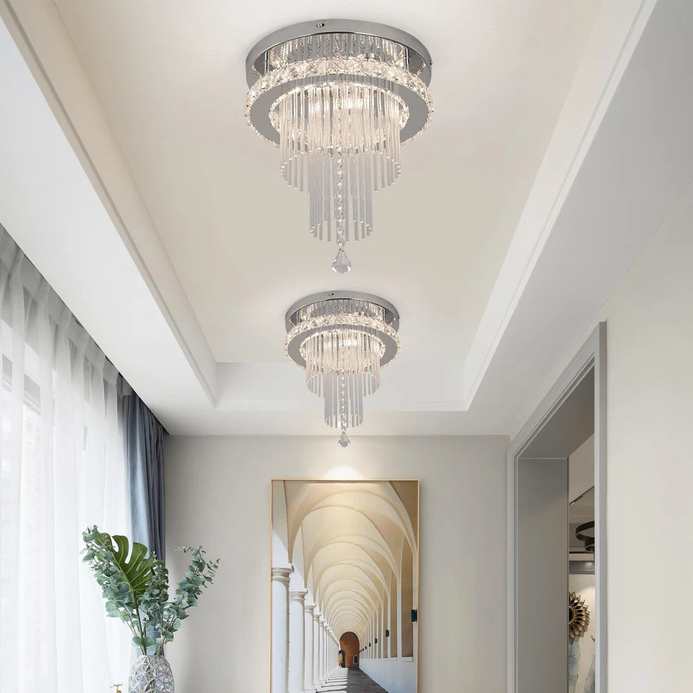 Drop Crystal Pendant Light Led Chandelier Living Dining Room Ceiling Lamp Dining Room Plafon Indoor Hanging Light Lustre Bedroom