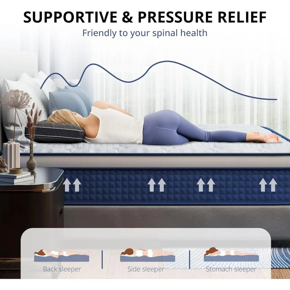 ZHUOTING Hybrid Mattress In A Box With Pocket Springs