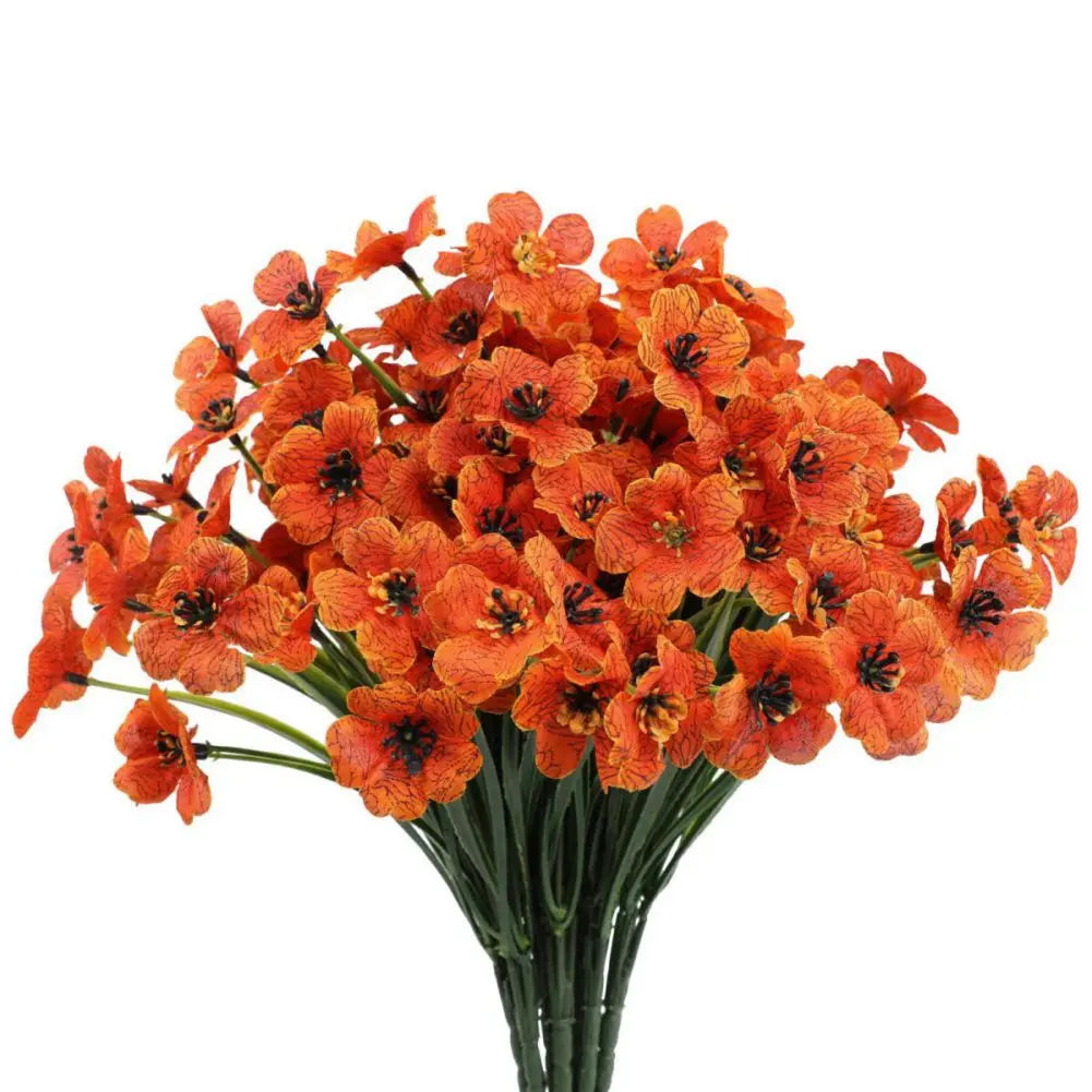 15pcs/set Artificial Violet Flowers Garden Decoration Plastic Bouquet Thanksgiving Christmas Wedding Home Decor Flowers 15.7inch