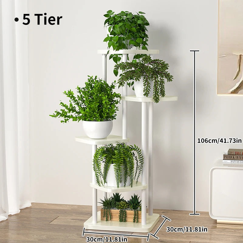 Elegant Metal Flower Stand Rack for Home and Garden Storage