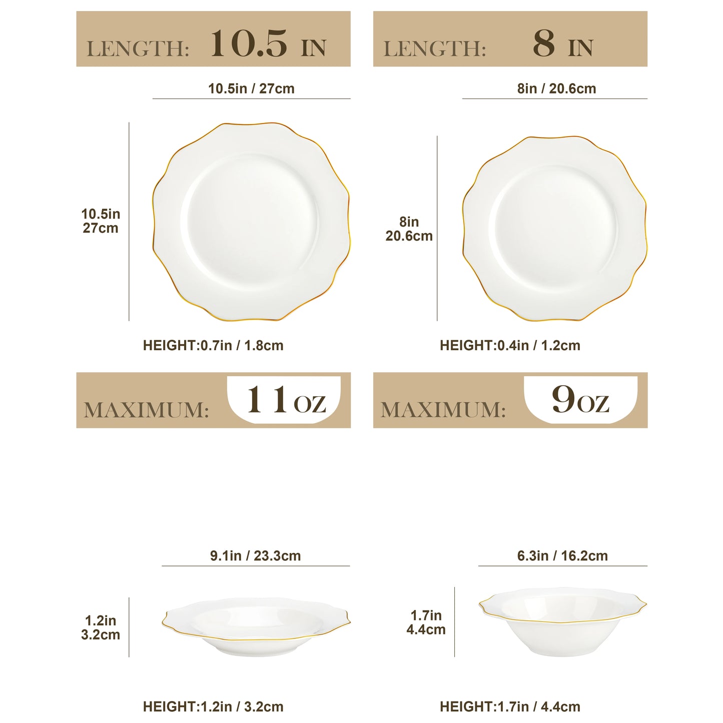 MALACASA 16/32-PIECE Nordic European White Bone China Tableware Set with Bowl,Dinner&Dessert&Soup Plate Set for 4/8 person