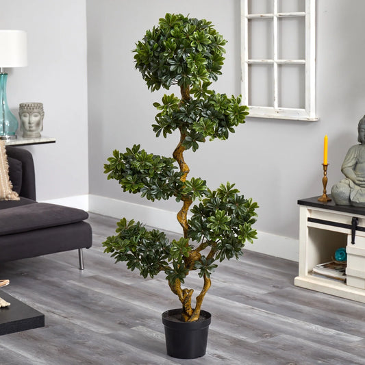 5’ Artificial Pittispourm Tree UV (Indoor/Outdoor) Home Decor.