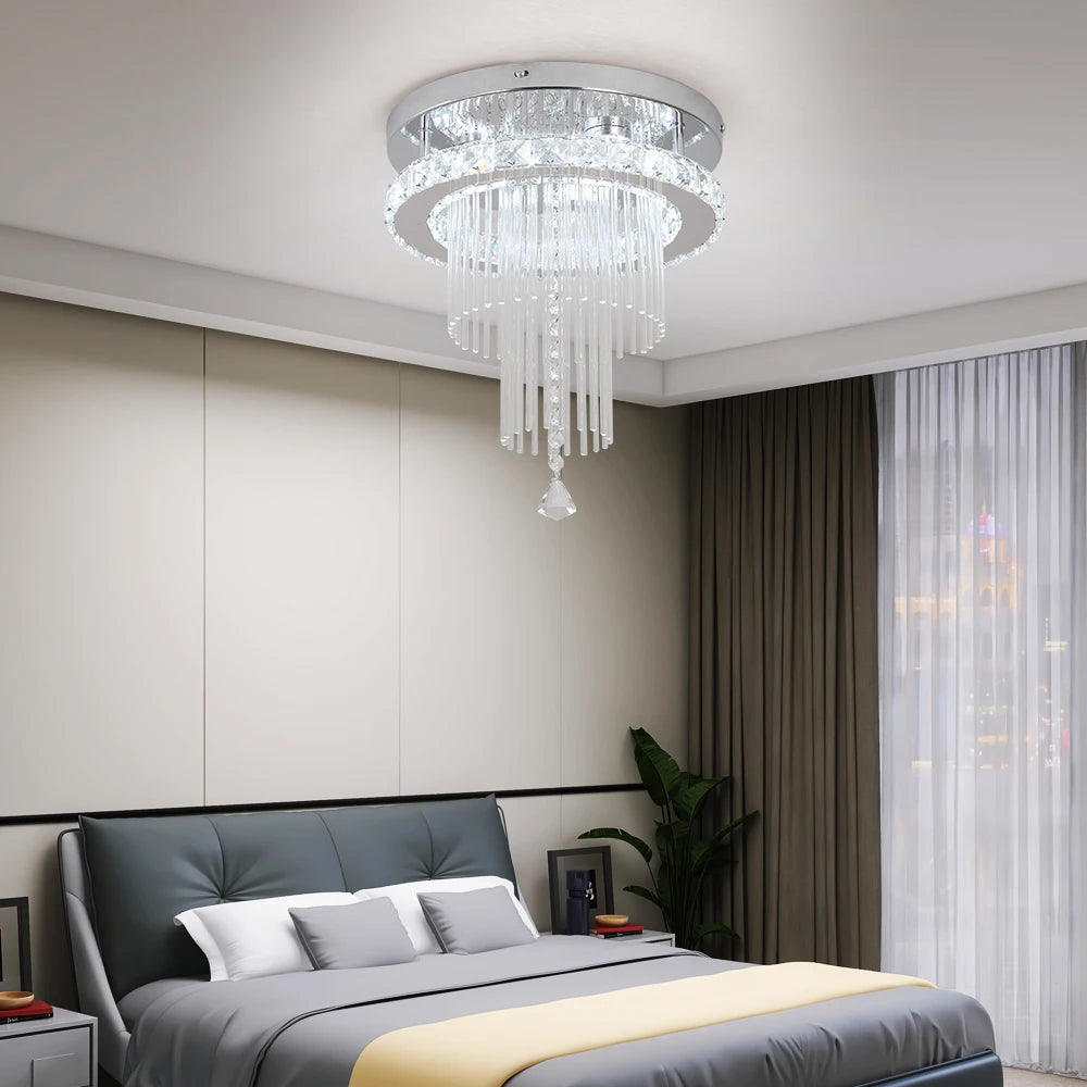 Drop Crystal Pendant Light Led Chandelier Living Dining Room Ceiling Lamp Dining Room Plafon Indoor Hanging Light Lustre Bedroom