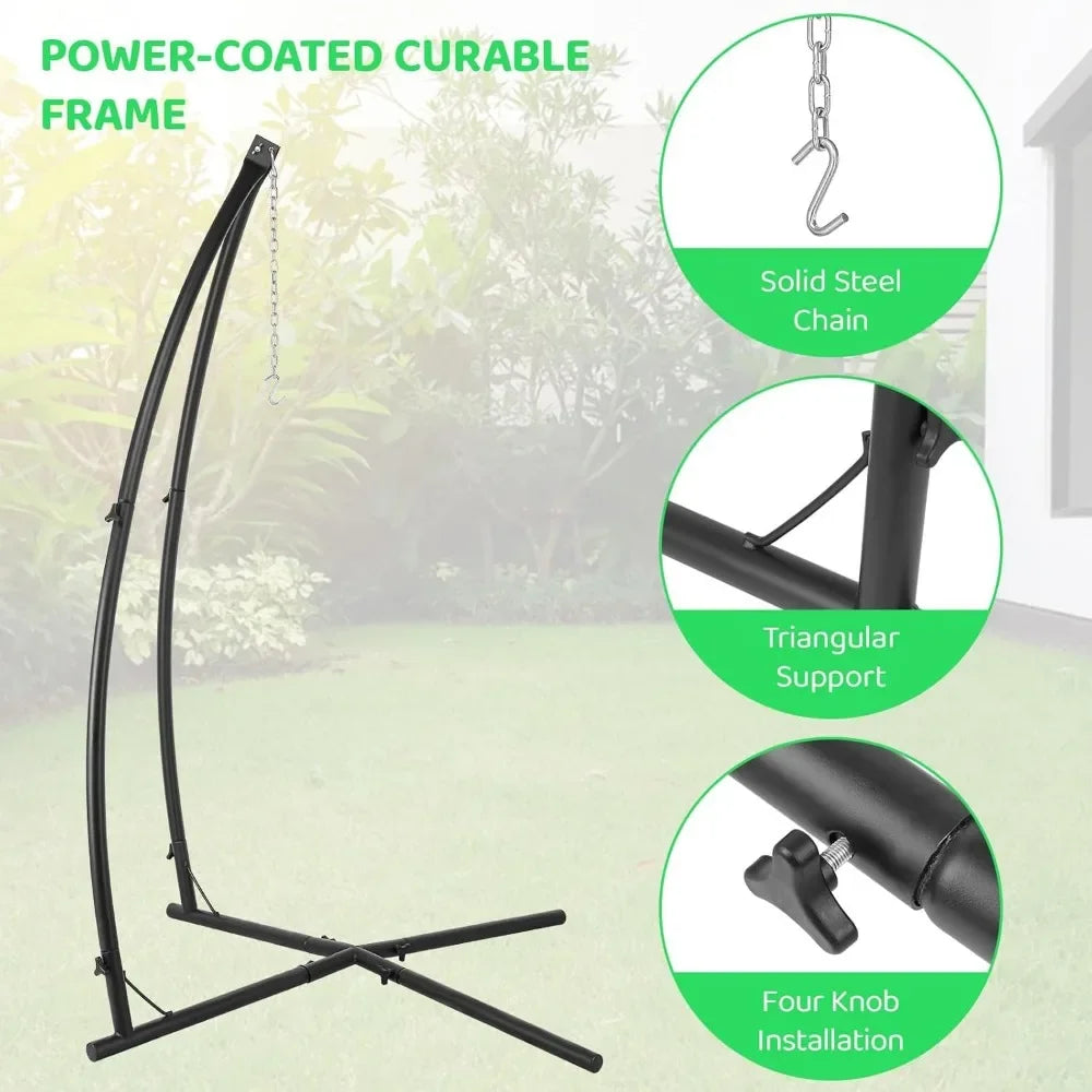 Hanging Hammock X-Stand with Tree Tent – Multi-Use Metal Stand for Indoor Swing & Outdoor Egg Seat