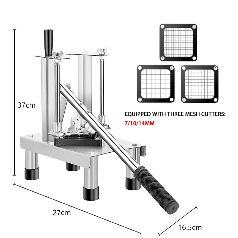 Multifunctional Machine Commercial Vegetable Fruit Chopper Dicer Cutting Machine Stainless Vertical Dicer Steel Potato Cutter